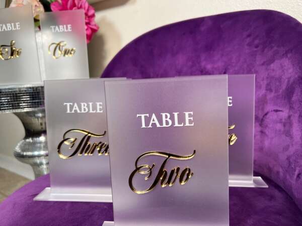 Zayla Designs Frosted Table Numbers