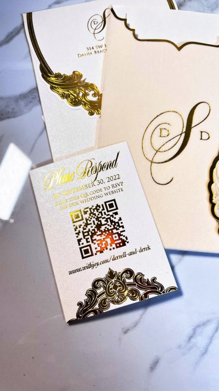 Dee Velvet Pocket Acrylic invitations Zayla Designs rsvp