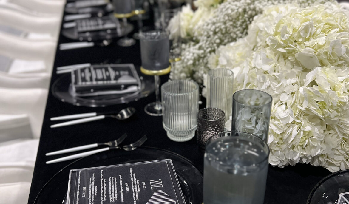 black and white wedding table scape Zayla&co.jpg