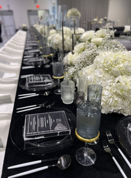 black and white wedding table scape Zayla&co.jpg