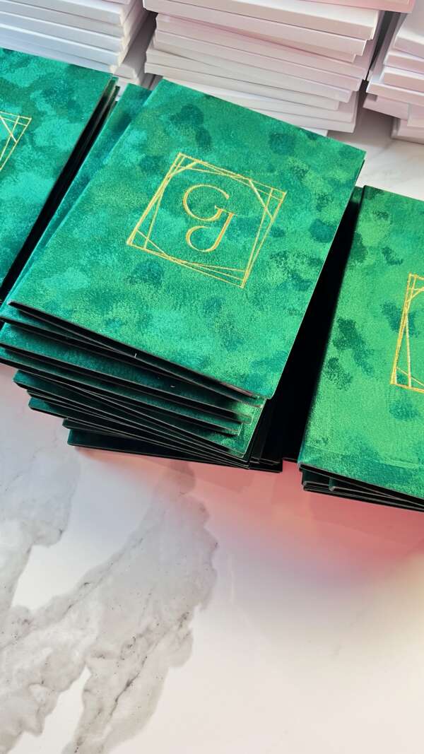Green velvet Folio zayla Designs