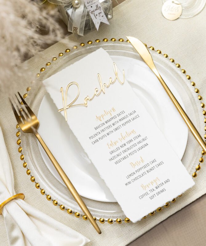 Rachel Deckled Edge Menu - Image 4