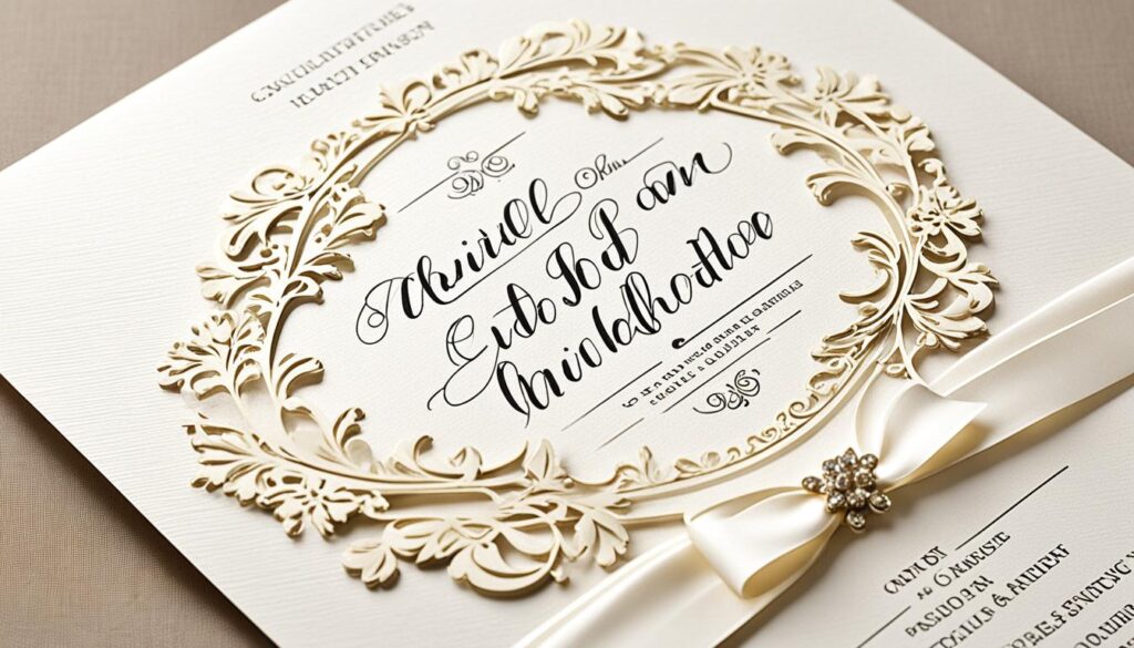 Elegant wedding stationery