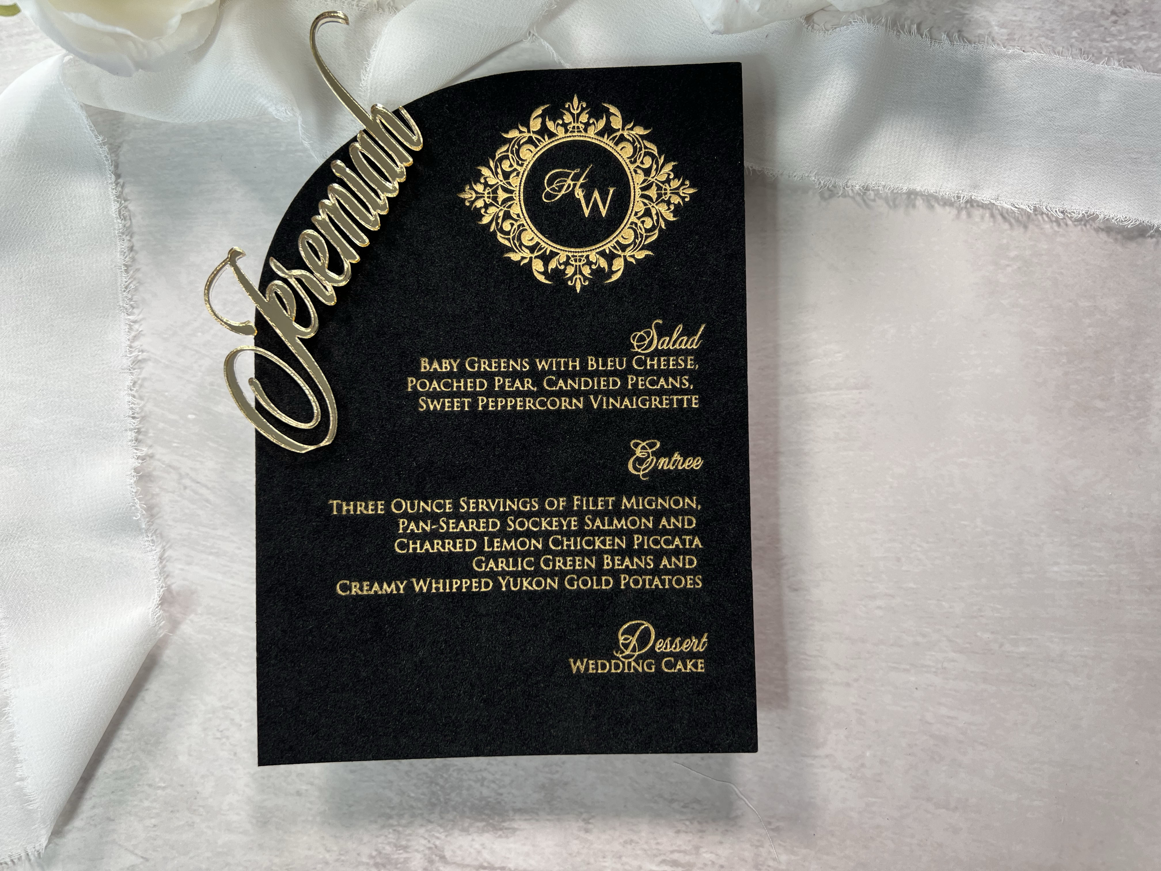 Tiffany Velvet Menus