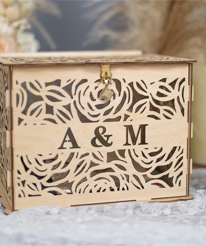 Roses Card Box w/ Lock